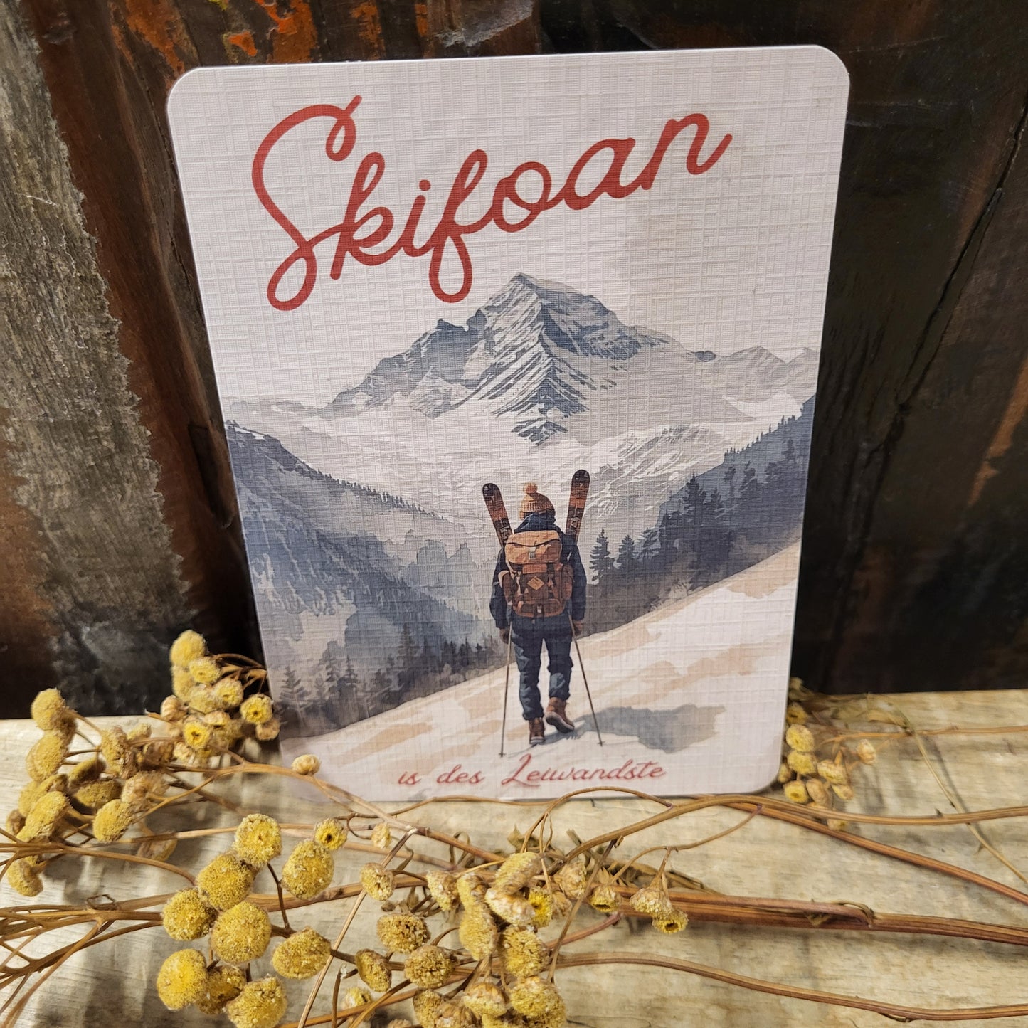 Postkarte Skifoan is des Leiwandste