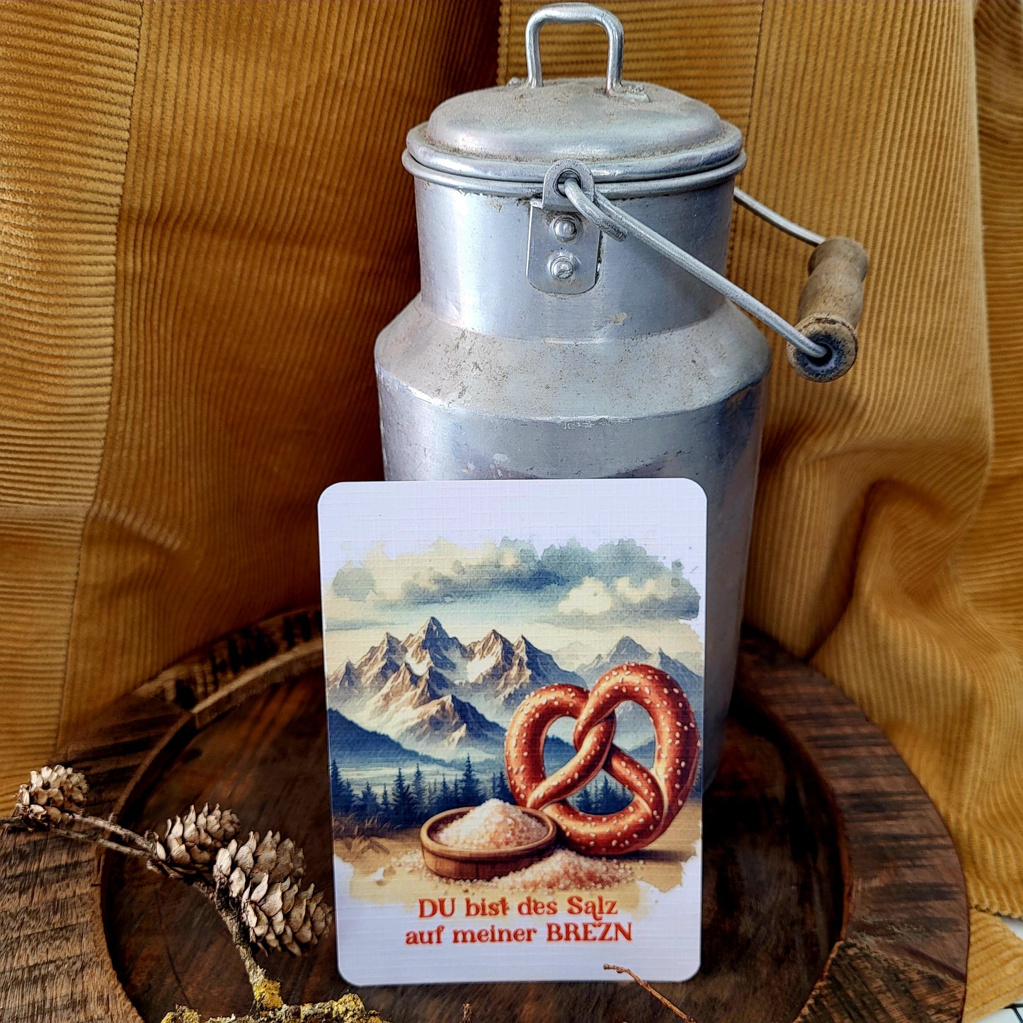 Postkarte Du bist des Salz auf meiner Brezn