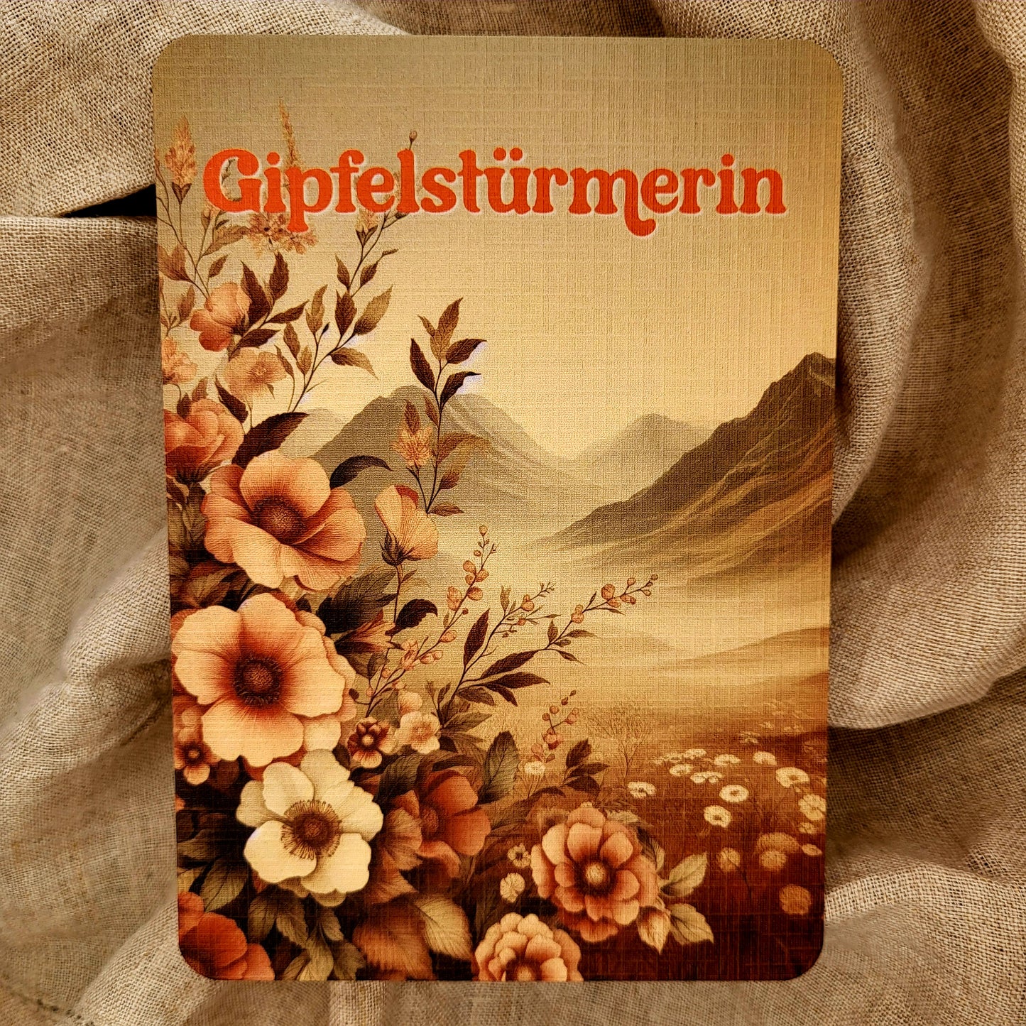 Postkarte Gipfelstürmerin