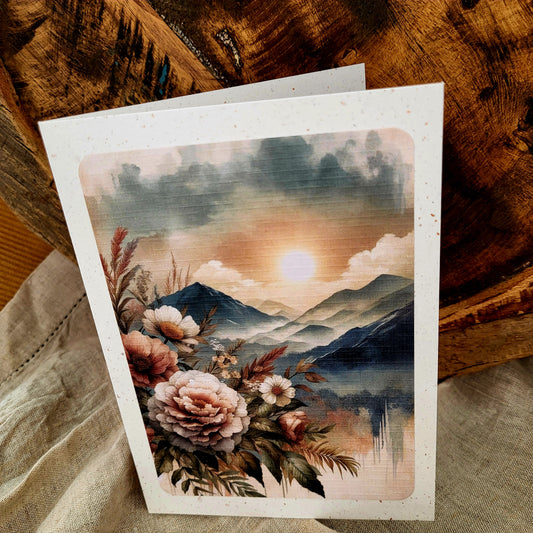 Klappkarte Berge & Blumen