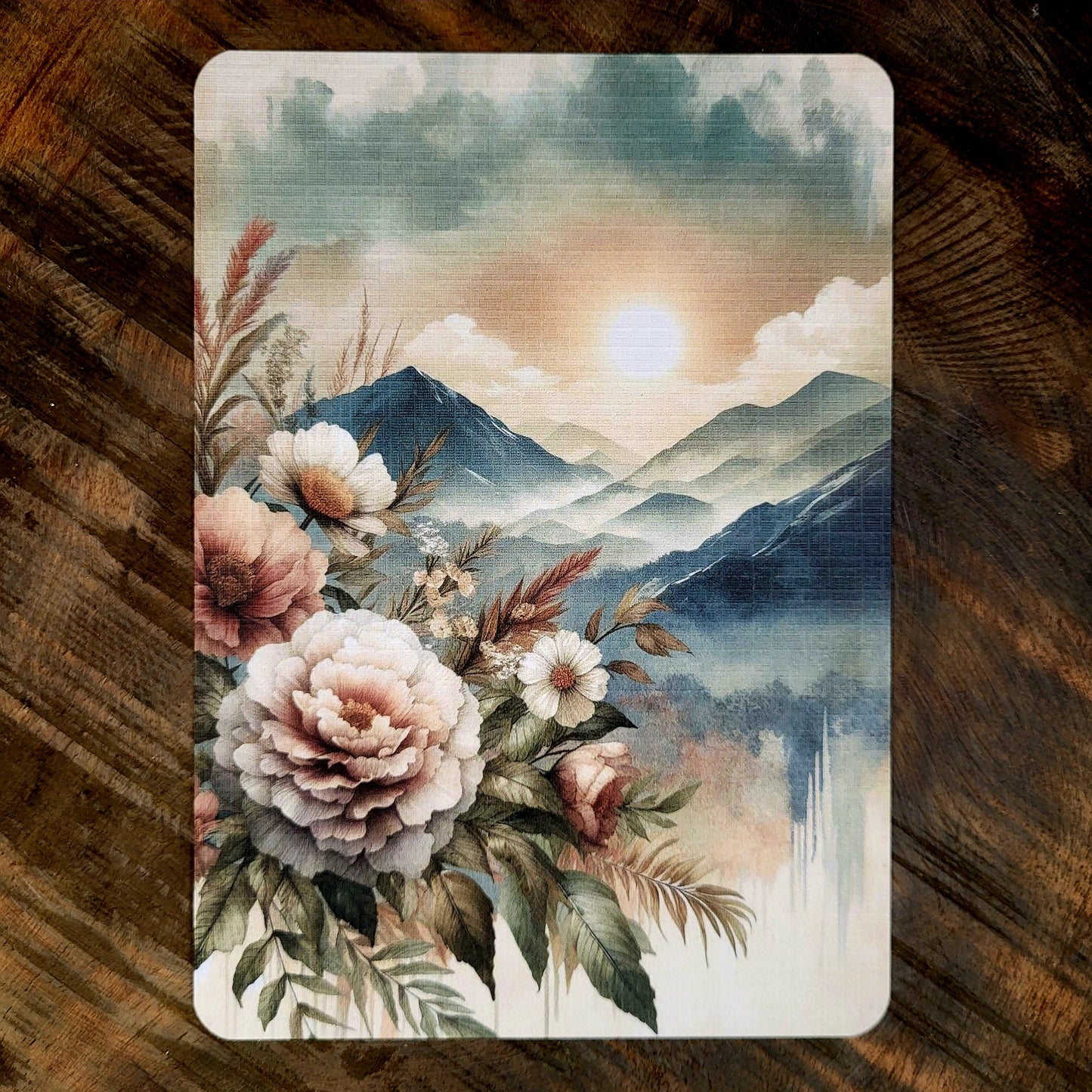 Postkarte Berge & Blumen