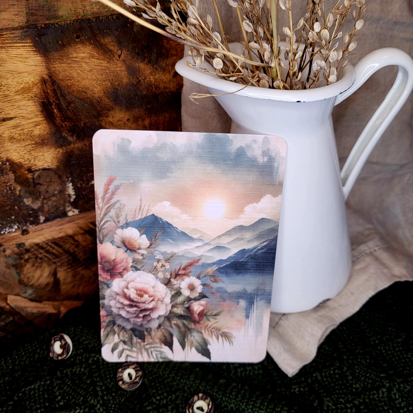 Postkarte Berge & Blumen